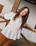MELINA BOW-TIE BLOUSE-CREAM