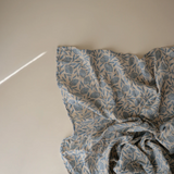 ORGANIC COTTON MUSLIN SWADDLE-BLUE FLOWERS