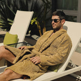 POOLSIDE SMILEY TERRY BATHROBE DIJON