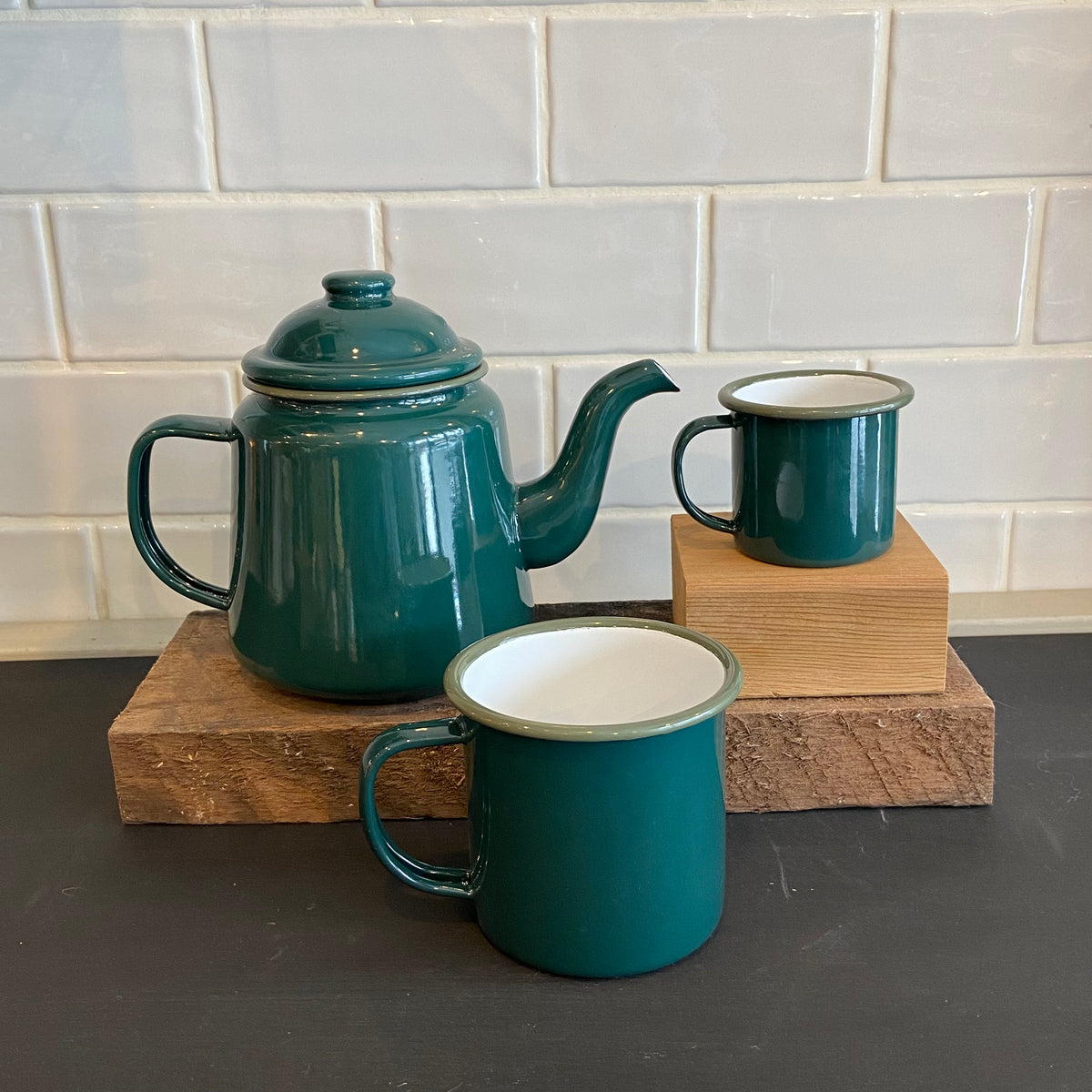 Falcon Enamelware Espresso Cup Mug - Samphire Green