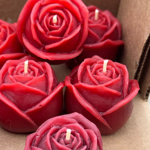 ROSE BEESWAX CANDLE-LARGE