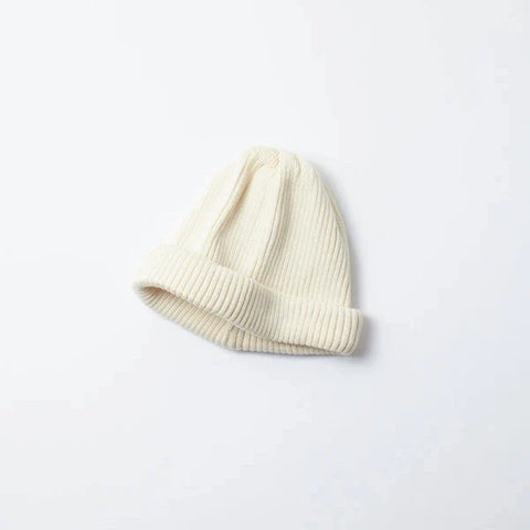 COTTON ROLL UP BEANIE-IVORY