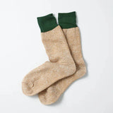 DOUBLE FACE CREW SOCK-GREEN BIEGE