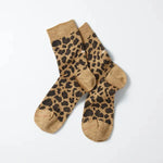 LEOPARD CREW SOCK-BIEGE