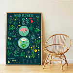 FLOWERS POSTER WITH STICKERS