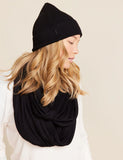 RIBBED KNIT BEANIE-BLACK