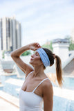 ORGANIC TWIST HEADBAND-CHAMBRAY BLUE