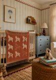 LAMBSWOOL BABY BLANKET RUST GALLOP