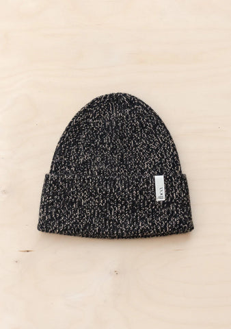 CASHMERE AND MERINO BEANIE BLACK FLECK