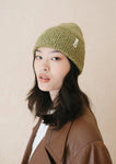 CASHMERE AND MERINO BEANIE OLIVE FLECK