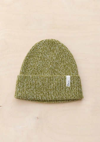 CASHMERE AND MERINO BEANIE OLIVE FLECK