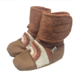 NOOKS CLAY EMBROIDERED WOOL BOOTIES