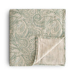 ORGANIC COTTON MUSLIN SWADDLE-GREEN PAISLEY