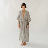 STRIPED CRINKLE COTTON ROBE