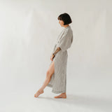 STRIPED CRINKLE COTTON ROBE