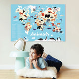 ANIMALS OF THE WORLD POSTER WITH STICKERS