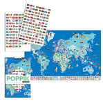 WORLD FLAGS POSTER WITH STICKERS