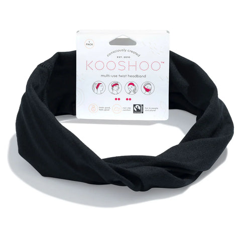 ORGANIC TWIST HEADBAND-RAVEN BLACK