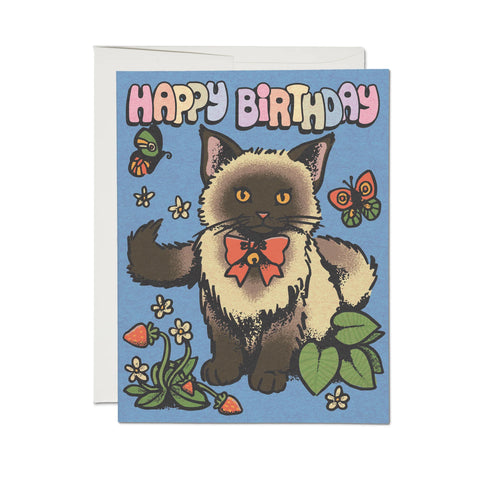 SIAMESE CAT BIRTHDAY CARD