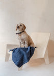 SMALL PET BLANKET-NAVY HERRINGBONE