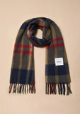 LAMBSWOOL OVERSIZED SCARF GREEN/BLUE MODERN TARTAN
