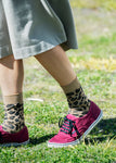 LEOPARD CREW SOCK-BIEGE