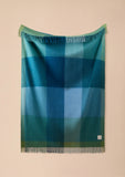 RECYCLED WOOL BLANKET GREEN FRAME CHECK