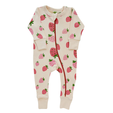 PARADE ROMPER LONG SLEEVE-STRAWBERRIES