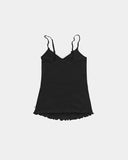 POINTELLE TANK-BLACK 100% ORGANIC COTTON