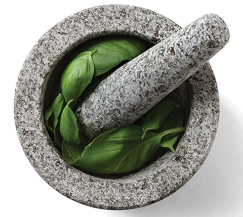 MORTAR AND PESTLE SEMI POLISHED GRANITE