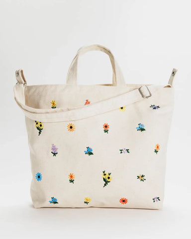 BAGGU HORIZ ZIP DUCK BAG - EMBROIDERED DITSY FLORAL
