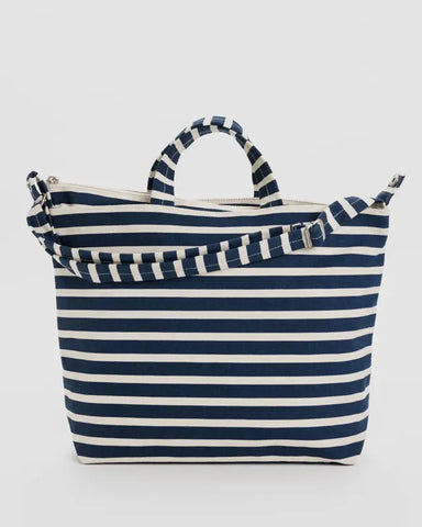BAGGU HORIZ ZIP DUCK BAG - NAVY STRIPE