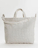 BAGGU HORIZ ZIP DUCK BAG - NATURAL GRID