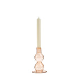 GLASS CANDLE STICK-PINK