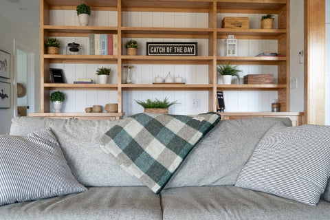 MacAUSLAND WOOLEN THROW/FOREST CHECKER