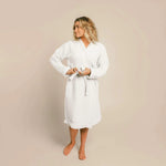 ORGANIC WAFFLE ROBE-WHITE