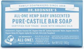 DR. BRONNER'S UNSCENTED CASTILE BAR SOAP